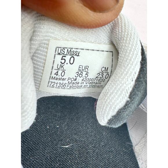 Vans Sneaker Shoes Women 5 Black White Checkered Daisy Print Rubber Sole Lace Up - Picture 9 of 9